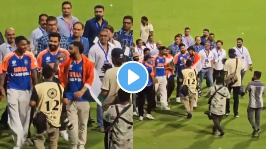 Victory Parade : विराट कोहलीच होता खरा मास्टरमाईंड, माँ तुझे सलाम गाणं सर्व खेळाडूंनी गाण्यापूर्वीचा VIDEO व्हायरल
