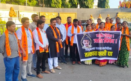 मालेगावमध्ये बालक यज्ञाच्या अत्याचार व हत्येच्या निषेधार्थ संभाजी ब्रिगेडचे आंदोलन