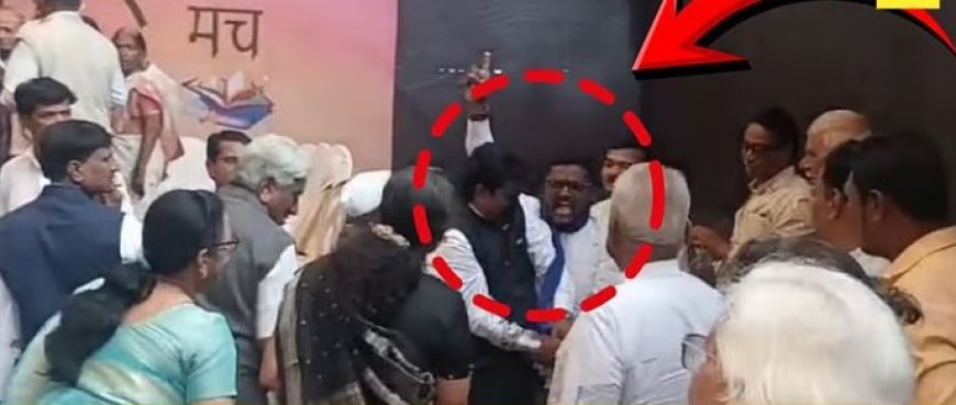 साहित्य संमेलनातही राडा,महामंडळ कार्याध्यक्ष विनोद कुलकर्णीना फासले काळे,मिलींद जोशी मात्र बचावले