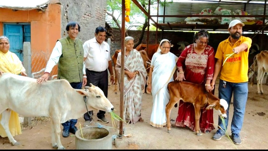 जैन सोशल ग्रुप सेंट्रलतर्फे गोधन विकास गोशाळेच्या पत्राशेडचे उद्घाटन