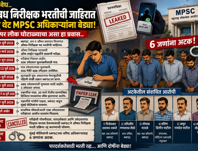 औषध निरीक्षक पद भरतीची जाहिरात अन् थेट एमपीएससी अधिकार्‍यांना बेड्या..