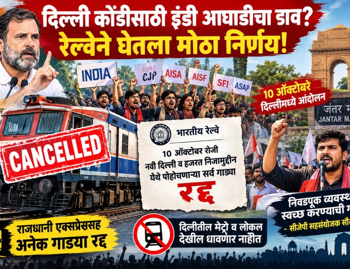 अनेक रेल्वे रद्द; देशात अराजकता निर्माण करण्याचा कुटील डाव!